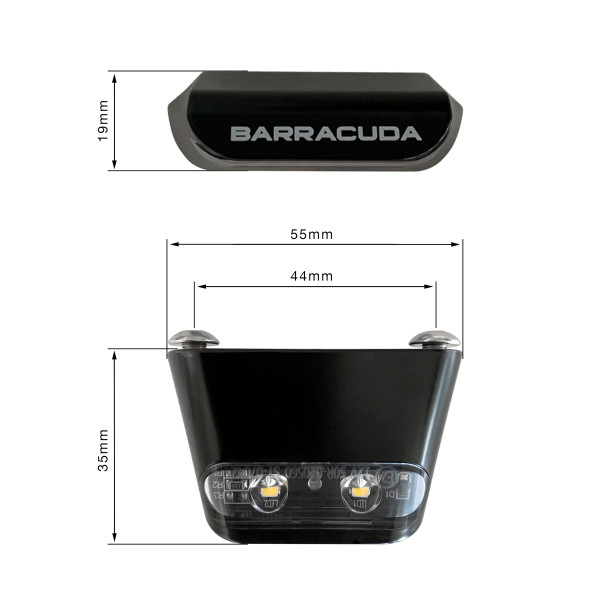 Barracuda BARRACUDA luce targa LED OMOLOGATA UNIVERSALE in ALLUMINIO YAMAHA T MAX 530 2018 